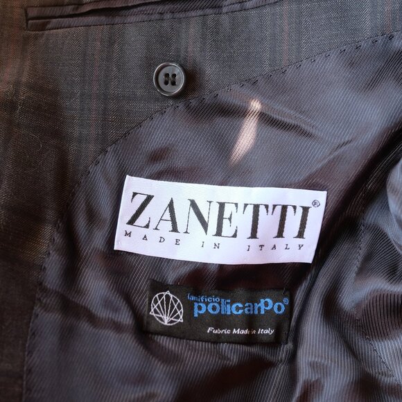 NWT Zanetti ModernFit NBlue Windowpane 2 Button Wool Blazer/Sportcoat SIZE 42 - Picture 4 of 10